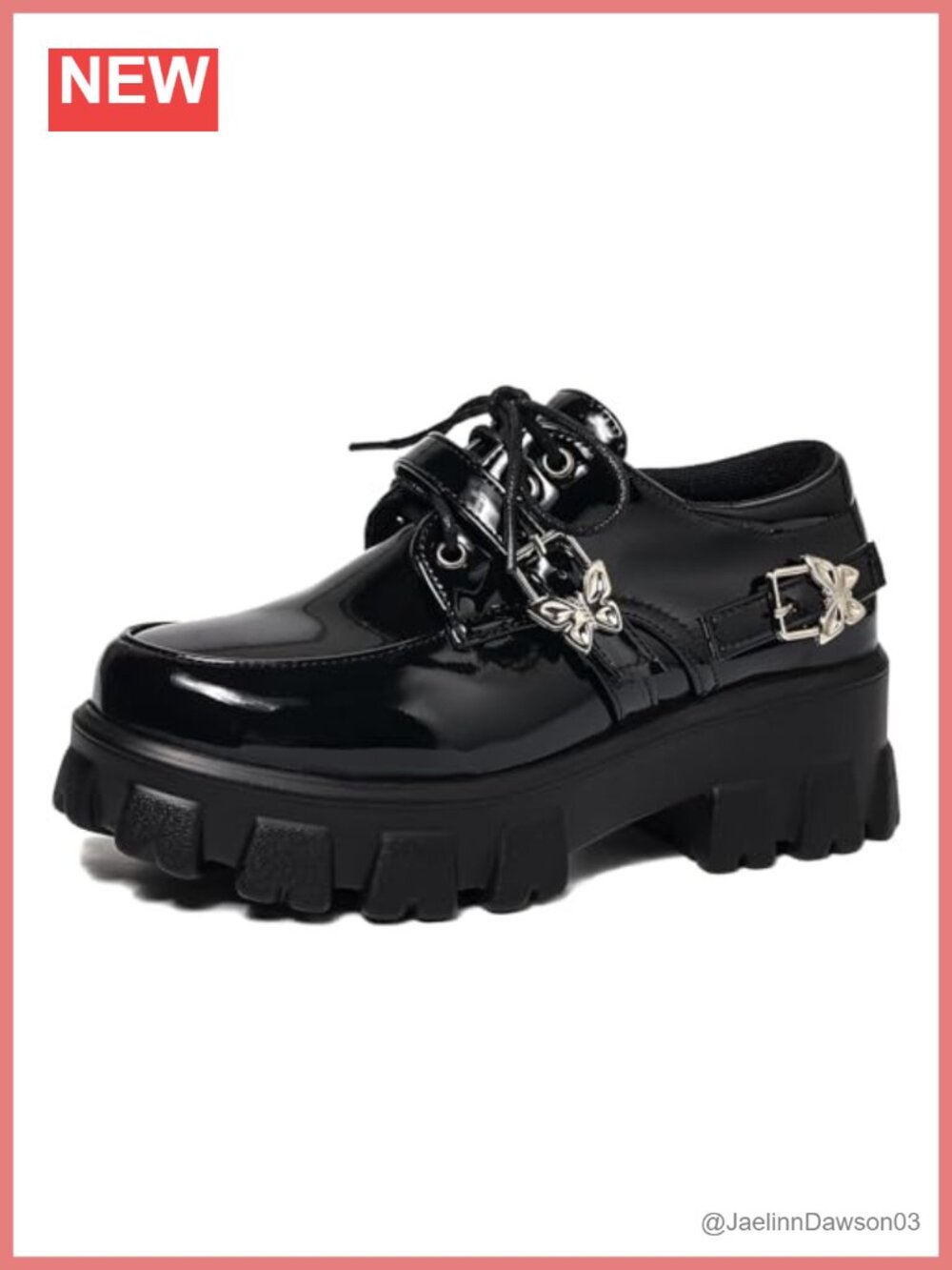 Chunky Platform Loafers Goth Oxfords Shoes for Women Faux Leather Block Heel